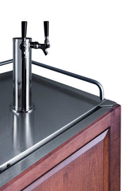 Summit SBC682PNRWKDTWIN panel-ready 24 in dual-tap wine kegerator, dual tap tower with custom wood panel