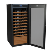 Wine Guardian Luxury Ultimate Storage single-zone wine refrigerator with the door open