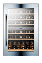 Summit VC60D wine cellar filled with bottles