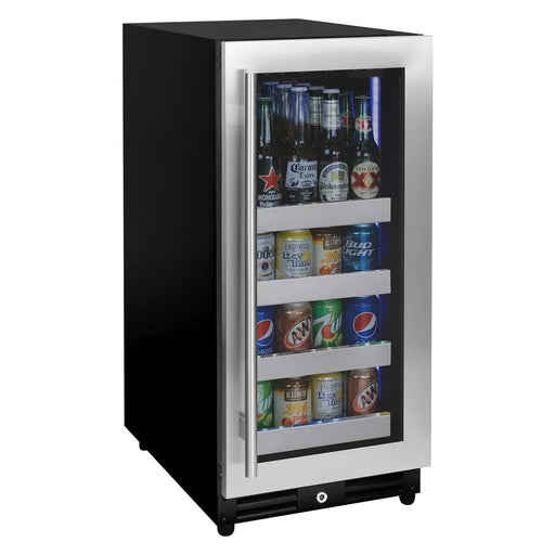 15" Wide Reserva Series Stainless Steel Right Hinge Beverage Center