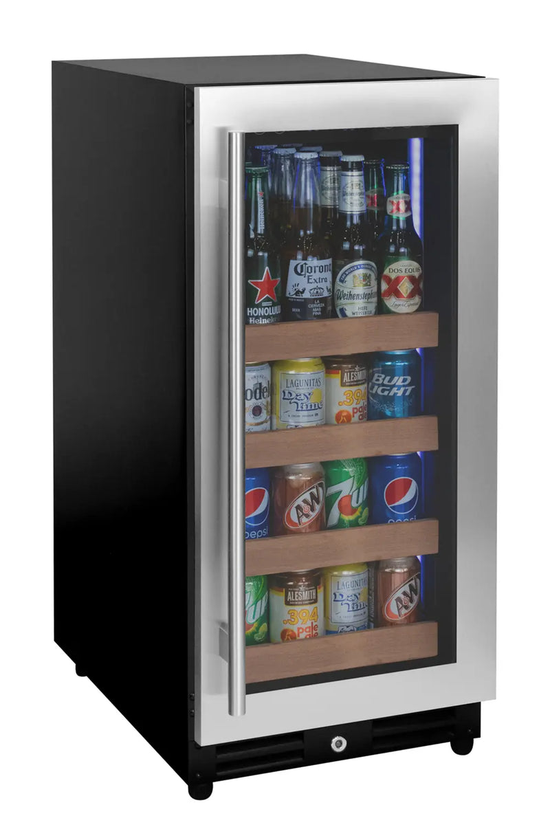15" Wide Reserva Series Stainless Steel Right Hinge Beverage Center