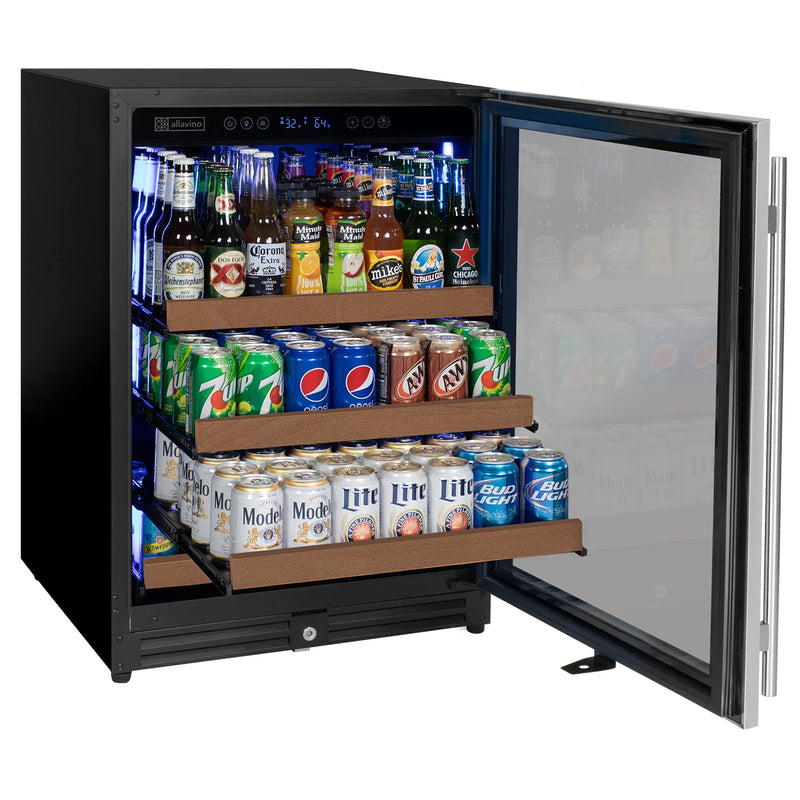 24" Wide Reserva Series Stainless Steel Right Hinge Beverage Center