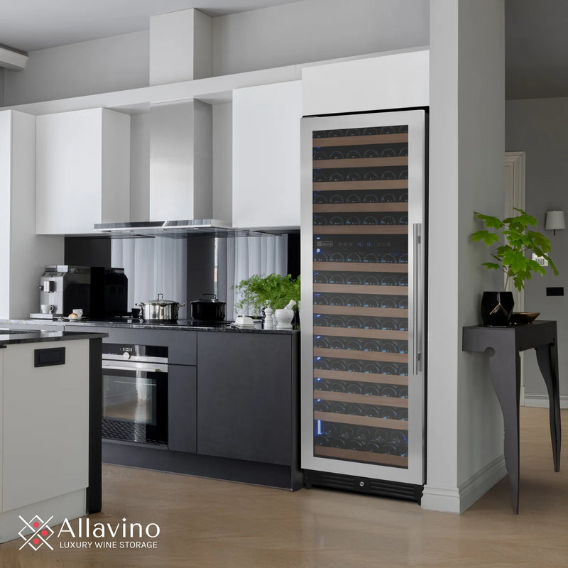 Reserva Series 154 Bottle 71" Tall Dual Zone Left Hinge Stainless Steel Wine Refrigerator