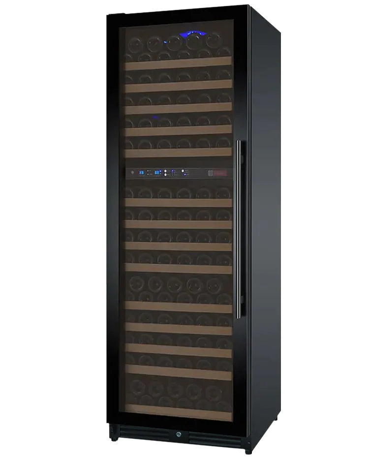 24" Wide FlexCount II Tru-Vino 172 Bottle Dual Zone Black Left Hinge Wine Refrigerator