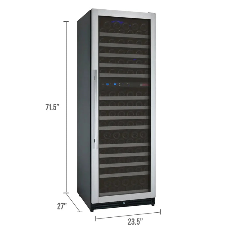 24" Wide FlexCount II Tru-Vino 172 Bottle Dual Zone Stainless Steel Left Hinge Wine Refrigerator
