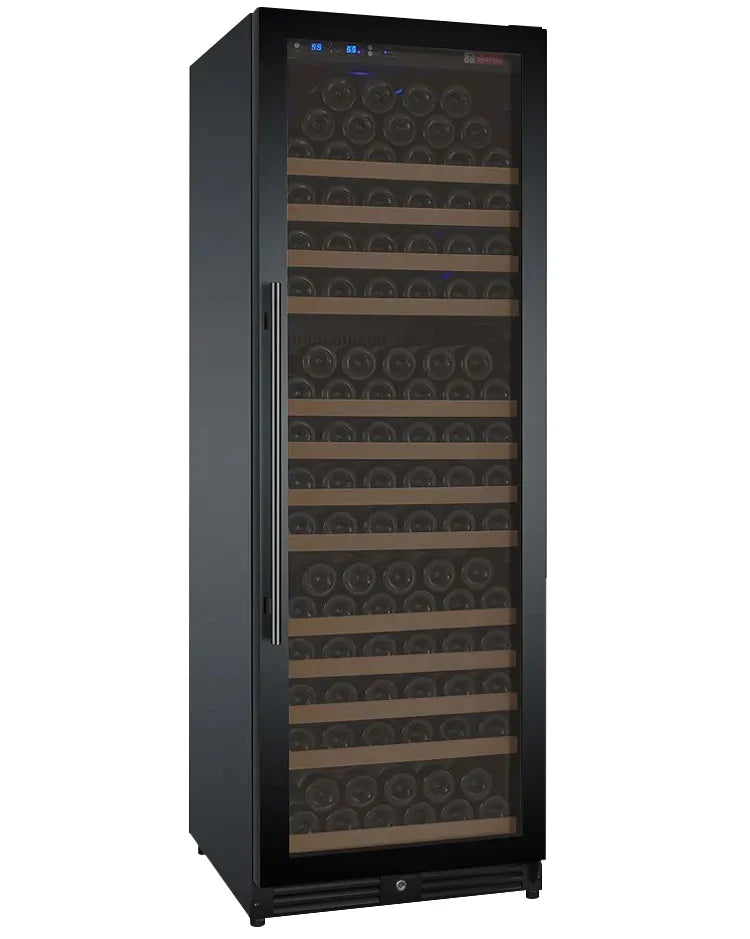 24" Wide FlexCount II Tru-Vino 177 Bottle Single Zone Black Left Hinge Wine Refrigerator