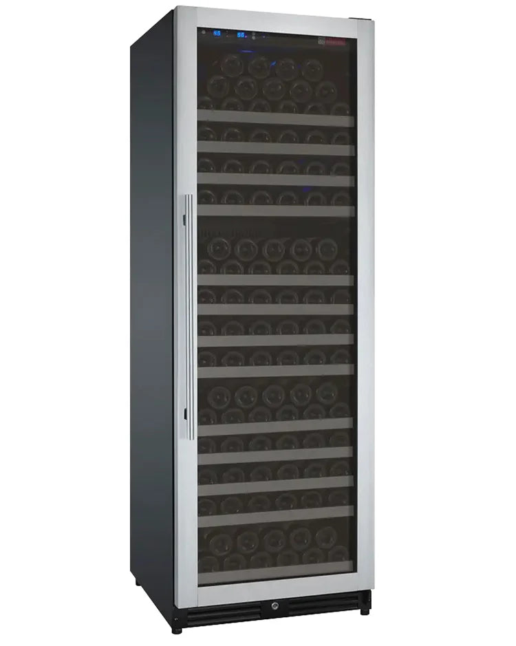 24" Wide FlexCount II Tru-Vino 177 Bottle Single Zone Stainless Steel Left Hinge Wine Refrigerator