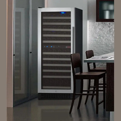 24" Wide FlexCount II Tru-Vino 121 Bottle Dual Zone Stainless Steel Right Hinge Wine Refrigerator