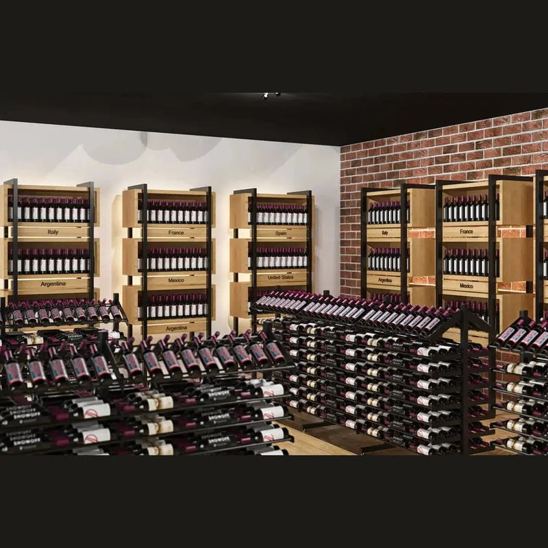 Evolution Double-Sided Island Display | 126 Bottle Freestanding Metal Wine Rack