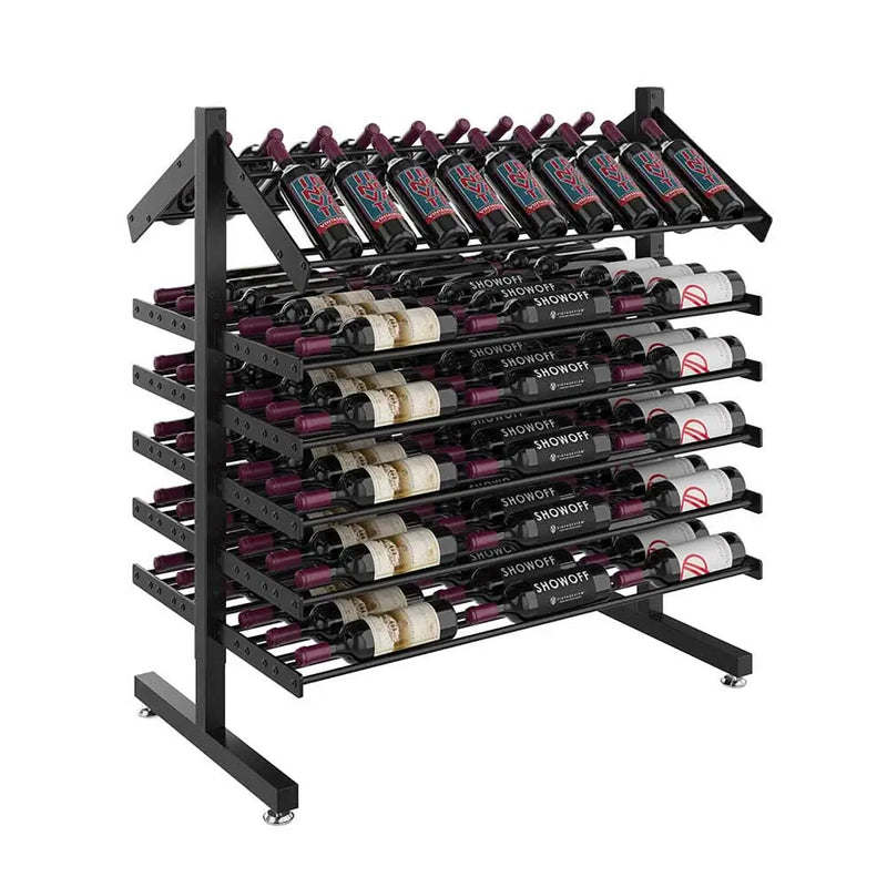Evolution Double-Sided Freestanding Island Display Wine Rack & Presentation Row