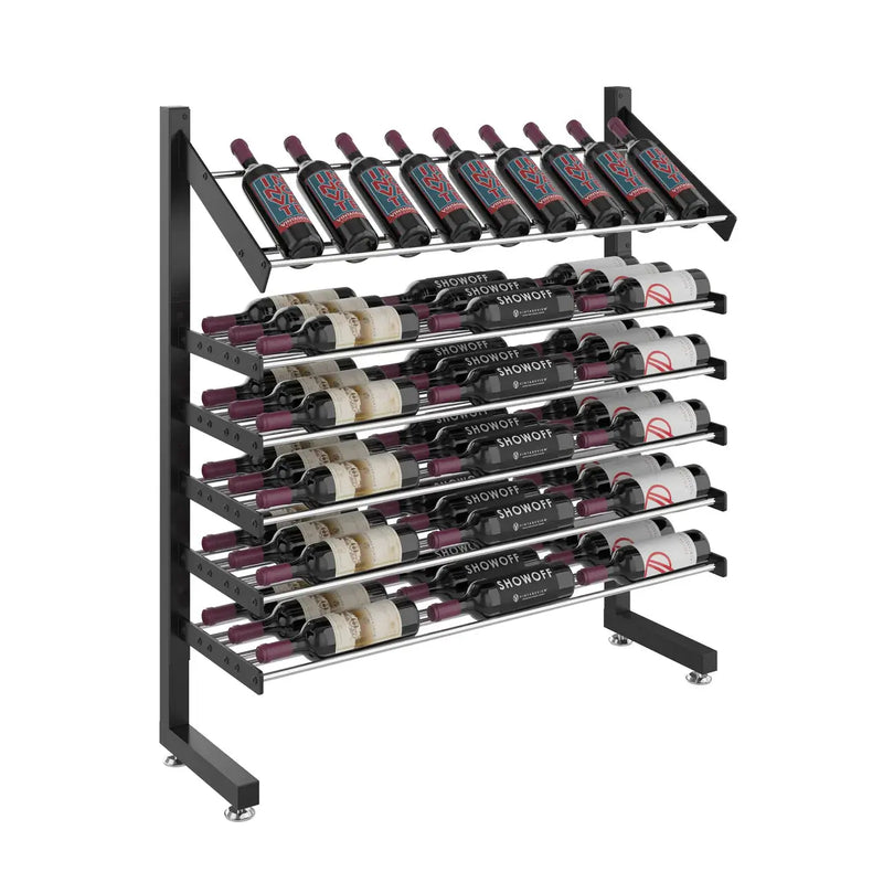 Evolution Single Sided Freestanding Island Display Wine Rack & Presentation Row