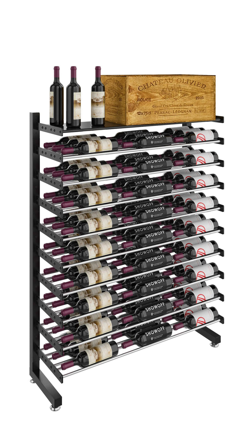 Evolution Single-Sided Island Display | Freestanding Metal Wine Rack
