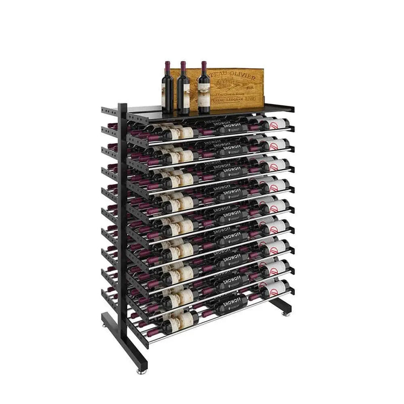 Evolution Double-Sided Island Display | 126 Bottle Freestanding Metal Wine Rack