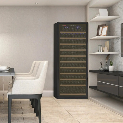 32" Wide Vite II Tru-Vino 277 Bottle Single Zone Black Right Hinge Wine Refrigerator