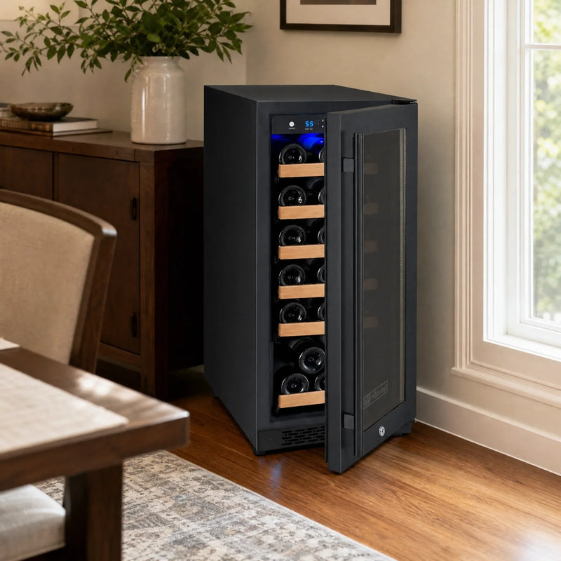 Allavino 15 inch FlexCount II 30 Bottle wine refrigerator in a kitchen