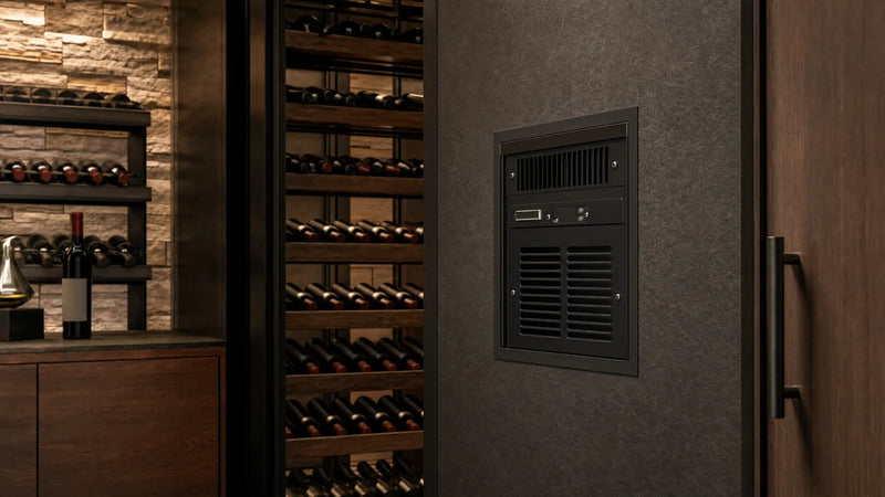 Breezaire WKL 1060 Black Aluminum lifestyle wine cellar installation