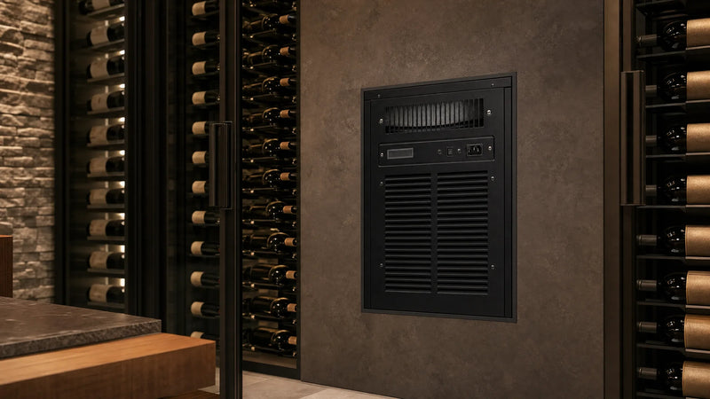 Breezaire WKL 6000 Black Aluminum lifestyle wine cellar installation