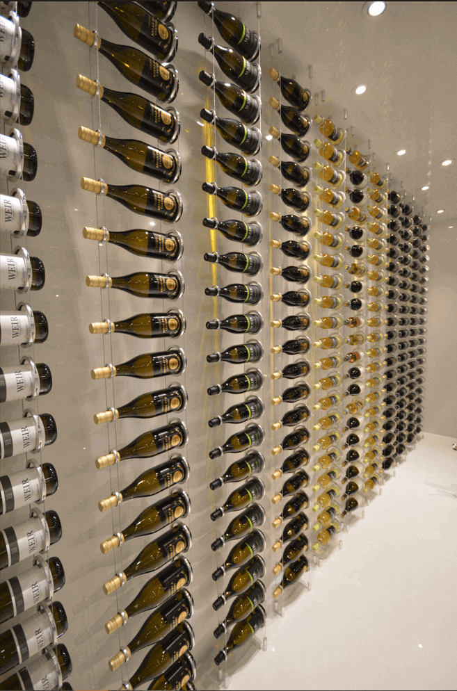 Genuwine Cellars Reserve The Ring Cable Wine Rack, Max Wall Mounted Modular Metal Display