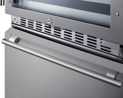 Summit SWCDAR24 stainless steel 24 in wine refrigerator with refrigerator drawers, drawer handle detail
