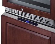 Summit SWCDRF24PNR panel-ready 24 in wine refrigerator with refrigerator-freezer drawers, custom wood panel detail
