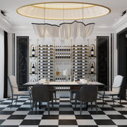 Fittings Abruzzo metal wine wall shown in a room setting
