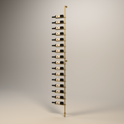 Fittings Cantilever Cork-Out wine rack in gold finish, angled view