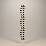 Fittings Cantilever Cork-Out wine rack, floor-to-ceiling metal column in gold finish