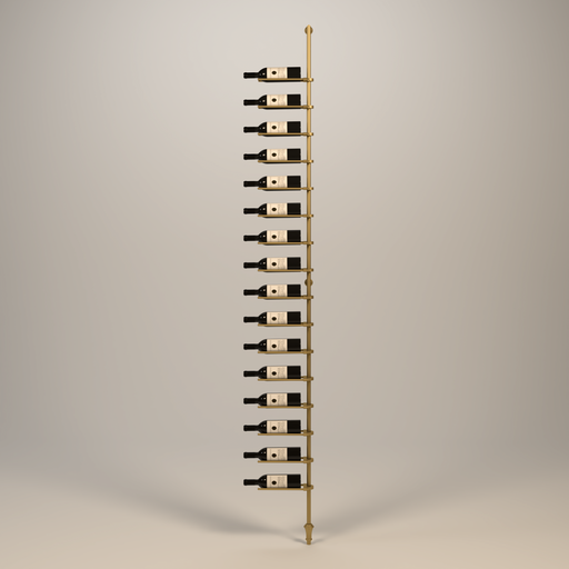 Fittings Cantilever Cork-Out wine rack, floor-to-ceiling metal column in gold finish
