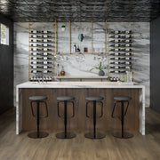 Fittings Marlborough metal wine wall shown in a room setting