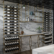 Fittings Marlborough metal wine wall shown in a room setting