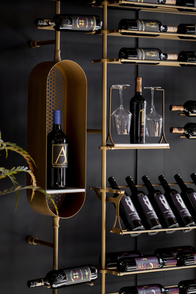 Fittings Rhone wine wall detail, gold finish