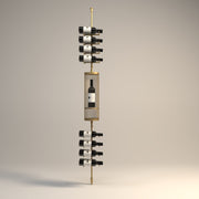Fittings Sierra wine rack, double depth with cellarette display, gold finish