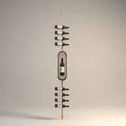 Fittings Sierra wine rack, single depth with capsule display, gold finish