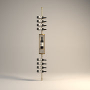 Fittings Sierra wine rack, single depth with cellarette display, gold finish