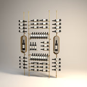 Fittings Sonoma wine wall, 52 bottles, with capsule display, gold finish