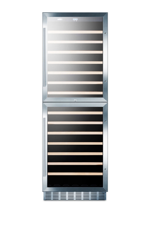 Summit SWC1875BCSS dual-zone wine refrigerator, front view