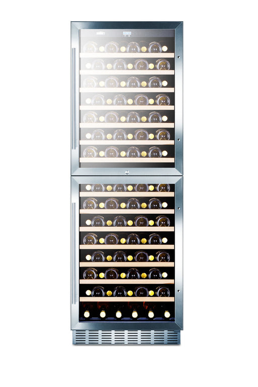 Summit SWC1875BCSS full cabinet with both zones loaded