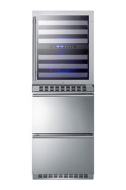Summit SWCDRF24 wine cellar with refrigerator-freezer drawers front