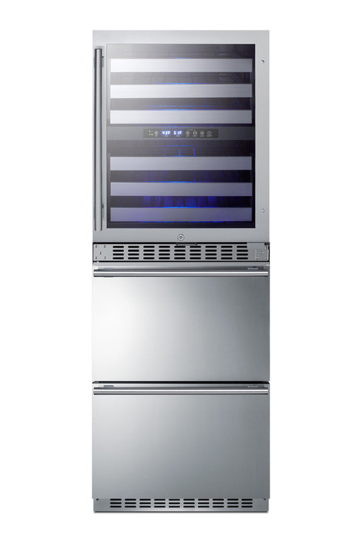 Summit SWCDRF24 wine cellar with refrigerator-freezer drawers front