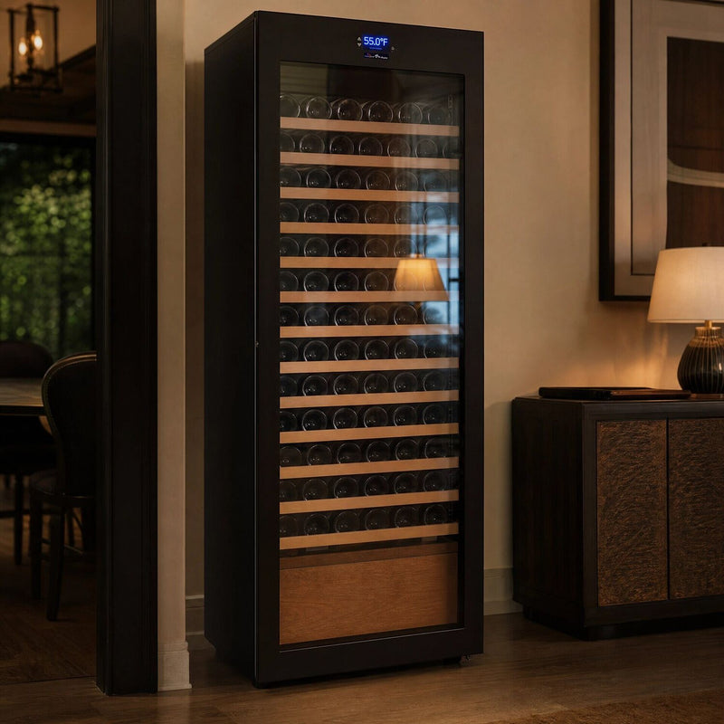 Luxury multi-zone wine cabinet in a modern home