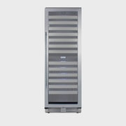 Summit SWCP2163CSS stainless steel wine cellar, right hinge door opening, animated from the official product photos