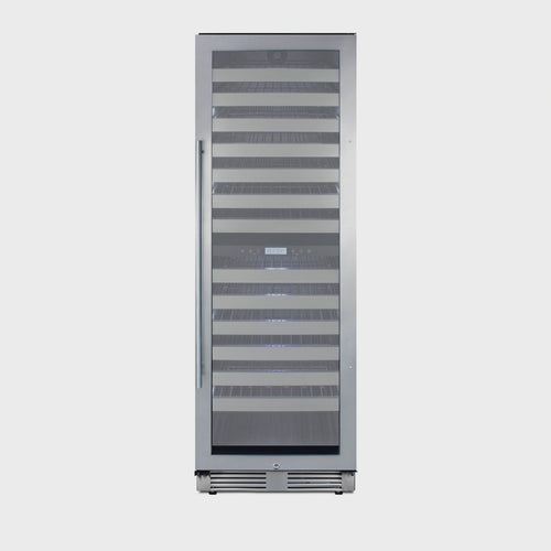 Summit SWCP2163CSS stainless steel wine cellar, right hinge door opening, animated from the official product photos