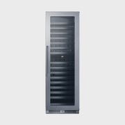 Summit SDHWC98 wine cellar, stainless trim door opening on the right hinge, animated from the official product photos