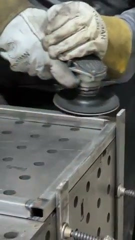 Fittings wine racks being fabricated from steel in the Fittings workshop, video by Fittings