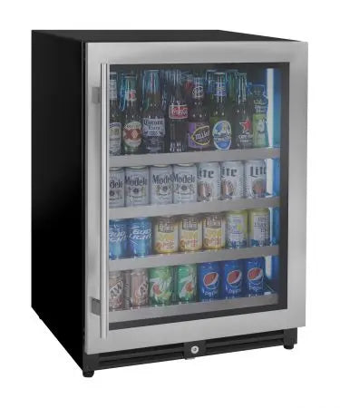 24" Wide Reserva Series Stainless Steel Right Hinge Beverage Center