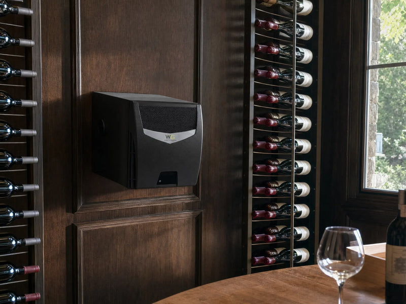Wine Guardian TTW018 cooling unit installed in wine cellar