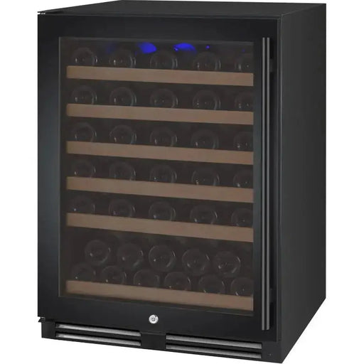 24" Wide FlexCount II Tru-Vino 56 Bottle Single Zone Black Left Hinge Wine Refrigerator