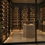 Illustration of a wine room cooled by a Wine Guardian DS088 split system with the equipment out of sight