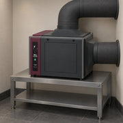 Illustration of a Wine Guardian DS200 split fan coil mounted on a shelf in an equipment room