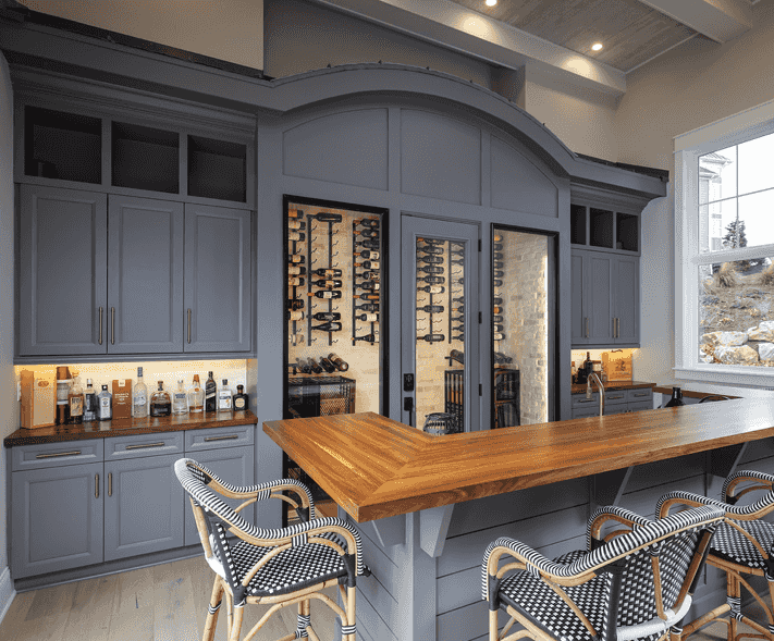 Custom kitchen wine display